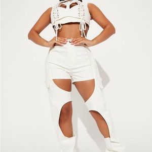 White pant set